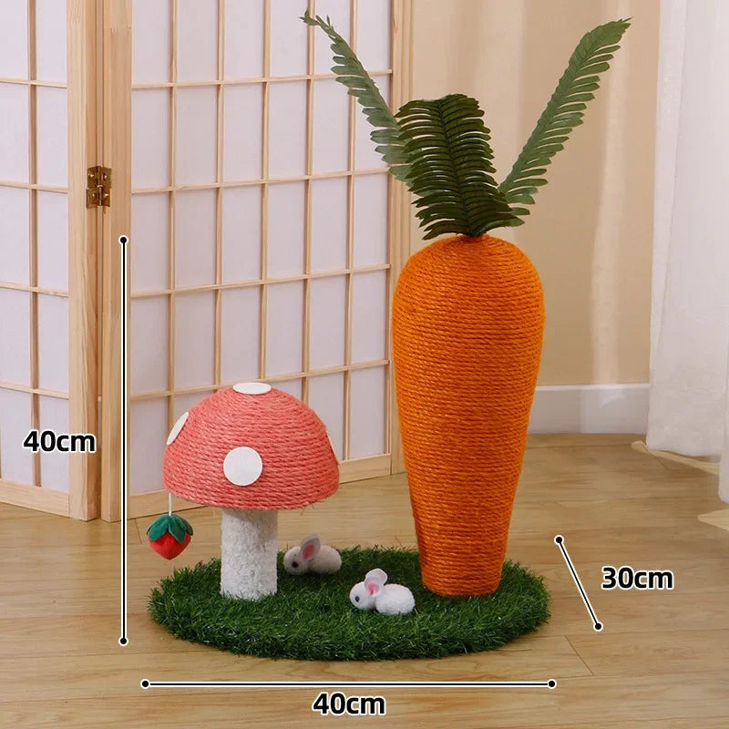 Carrot Cat Tree Cute Sisal for Cat Scratch Rack Post Home Crawling Frame Cats Toy Stable Structure Vertical Cat Scratching Board