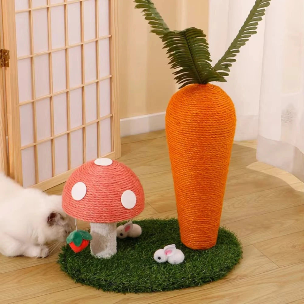 Carrot Cat Tree Cute Sisal for Cat Scratch Rack Post Home Crawling Frame Cats Toy Stable Structure Vertical Cat Scratching Board