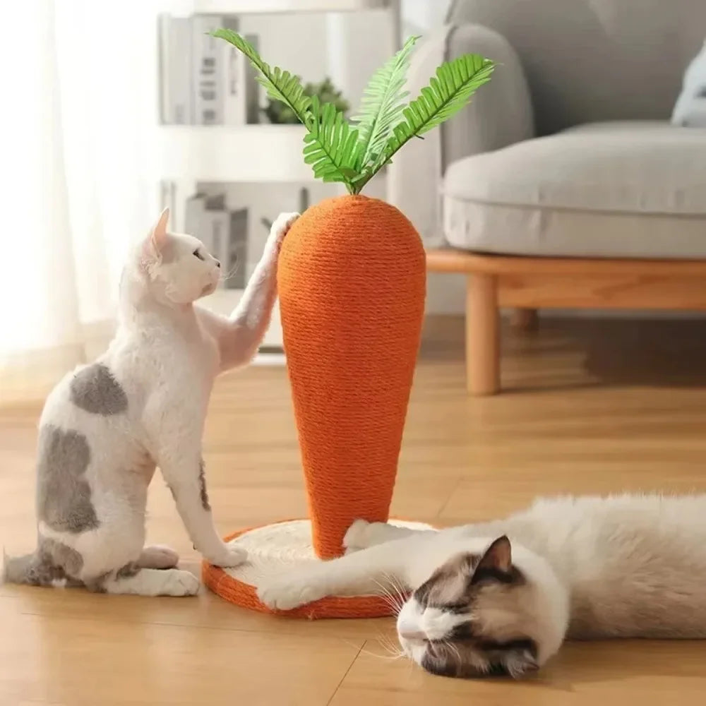 Carrot Cat Tree Cute Sisal for Cat Scratch Rack Post Home Crawling Frame Cats Toy Stable Structure Vertical Cat Scratching Board