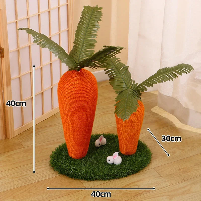 Carrot Cat Tree Cute Sisal for Cat Scratch Rack Post Home Crawling Frame Cats Toy Stable Structure Vertical Cat Scratching Board