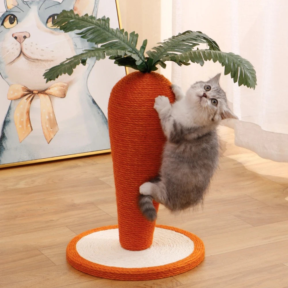 Carrot Cat Tree Cute Sisal for Cat Scratch Rack Post Home Crawling Frame Cats Toy Stable Structure Vertical Cat Scratching Board