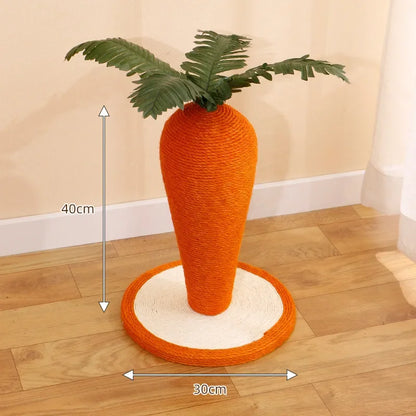 Carrot Cat Tree Cute Sisal for Cat Scratch Rack Post Home Crawling Frame Cats Toy Stable Structure Vertical Cat Scratching Board